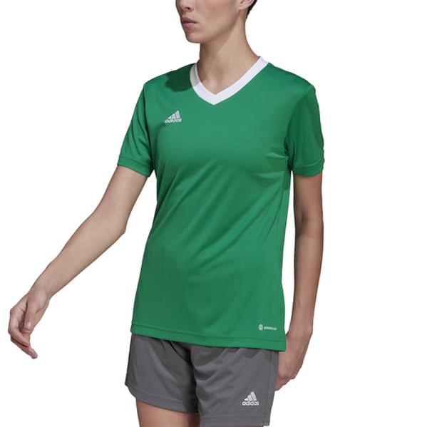 adidas Entrada 22 Womens Team Green/White Football Shirt